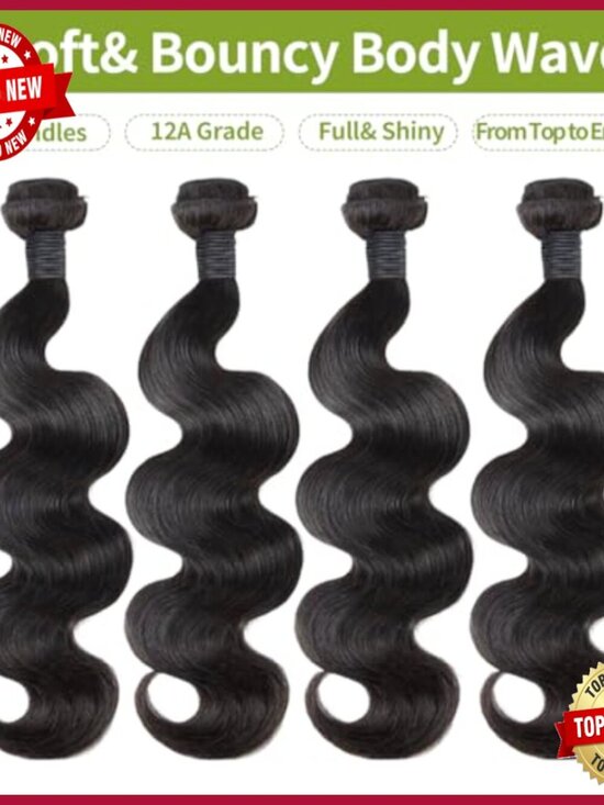 12A Body Wave Human Hair Extensions 4 Bundles Brazilian Virgin Hair main image 6